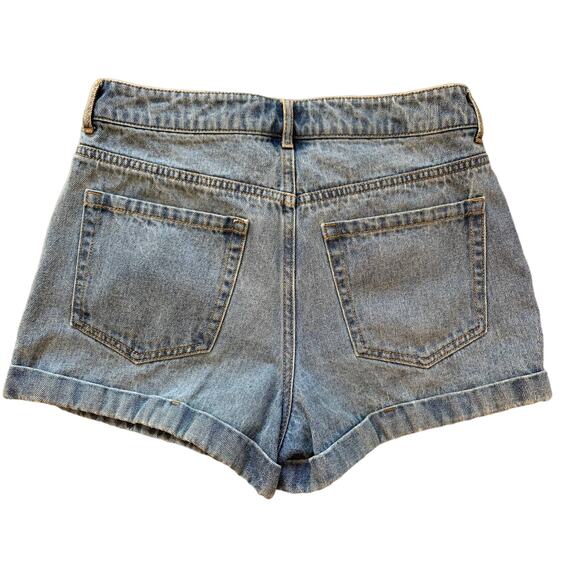 Forever 21 high rise rolled hem denim jean shorts 27 - Picture 2 of 4
